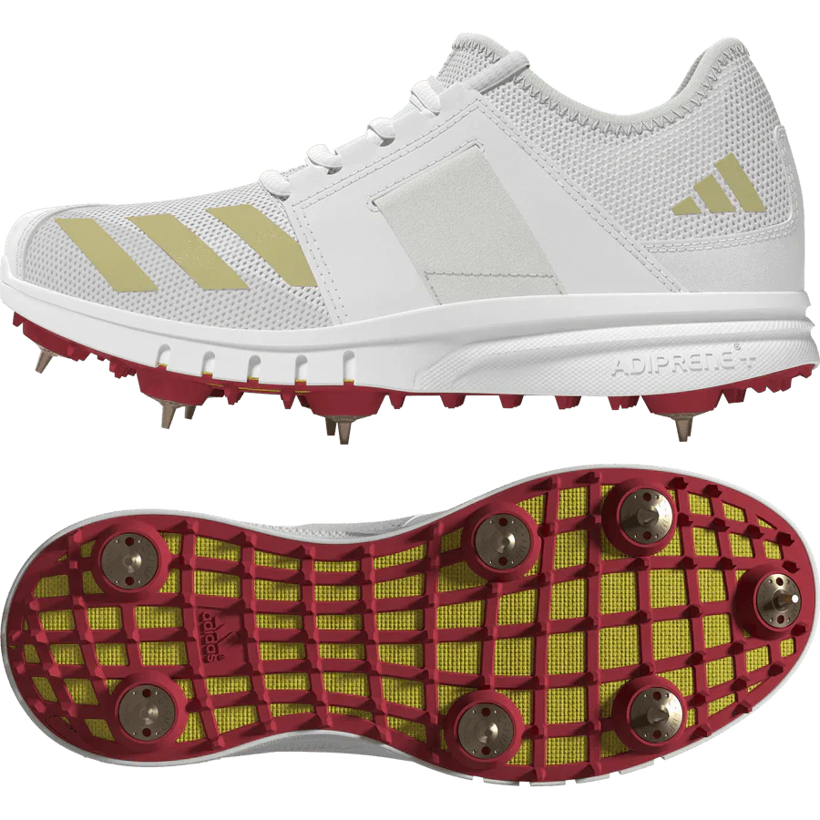 Adidas Howzat Full Spike Cricket Shoe 2025 - Red and Gold
