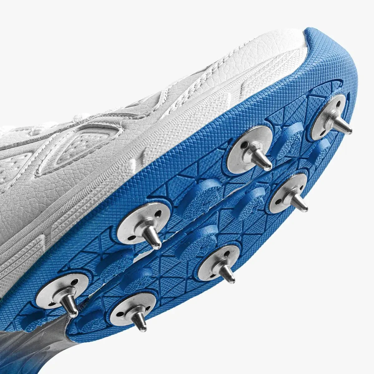 DSC Drifter Cricket Shoes/ Metal Spikes (White/Blue) - Image 4