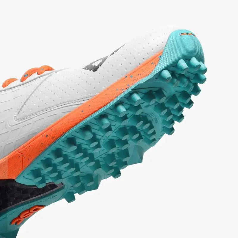 DSC Jaffa 22 Cricket Shoes - Rubber Spilkes - White/Orange - Image 5