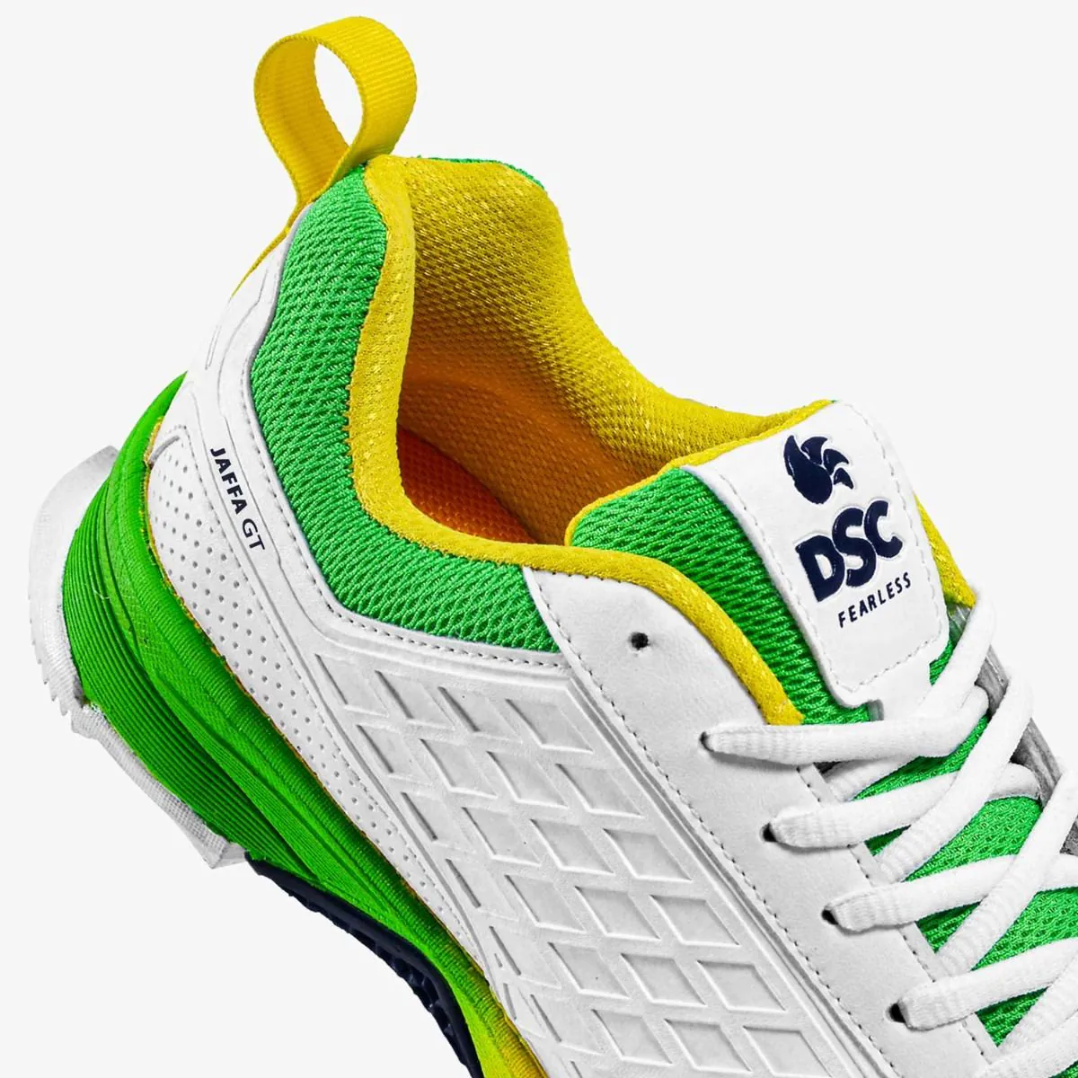DSC Jaffa GT Cricket Shoes (Green/Yellow/White) - Image 4