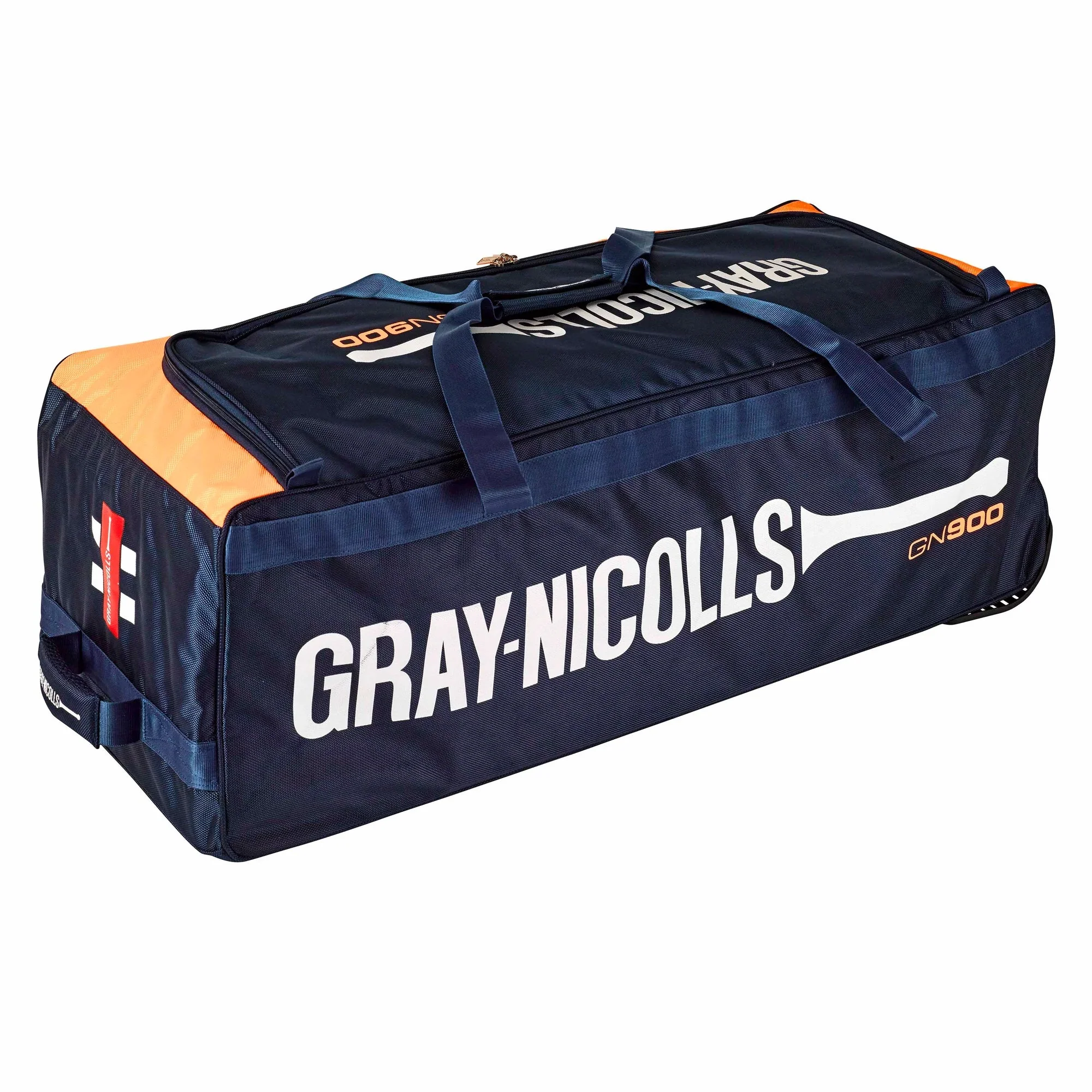 Gray Nicolls GN 900 Cricket Wheelie Kit bag 2025-26 Navy/Orange - Image 2