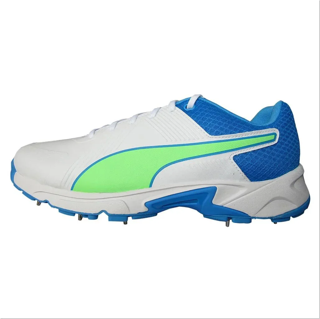 Puma 19.2 Spike Cricket Shoes Puma White Nrgy Blue Green - Image 3