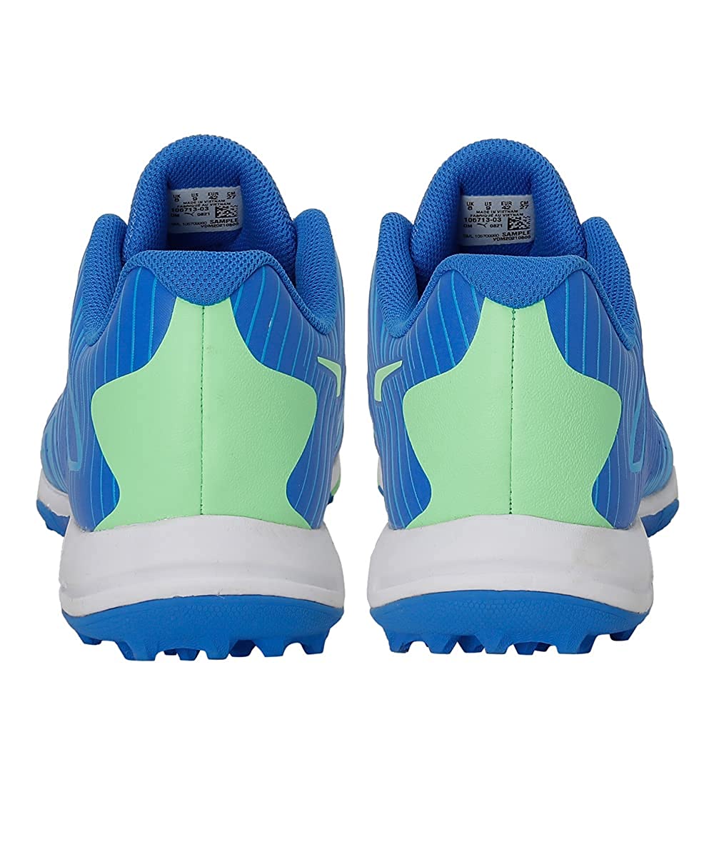 PUMA 22 FH Rubber Unisex Cricket Shoes - Bluemazing Elektro-Green White - Image 3
