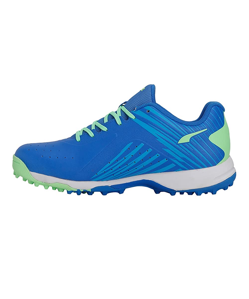 PUMA 22 FH Rubber Unisex Cricket Shoes - Bluemazing Elektro-Green White - Image 4