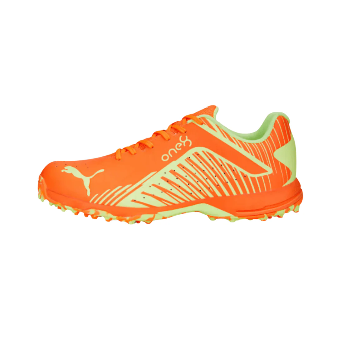 PUMA 22 FH Rubber Unisex Cricket Shoes - PUMA Ultra Orange-Fast Yellow - Image 4