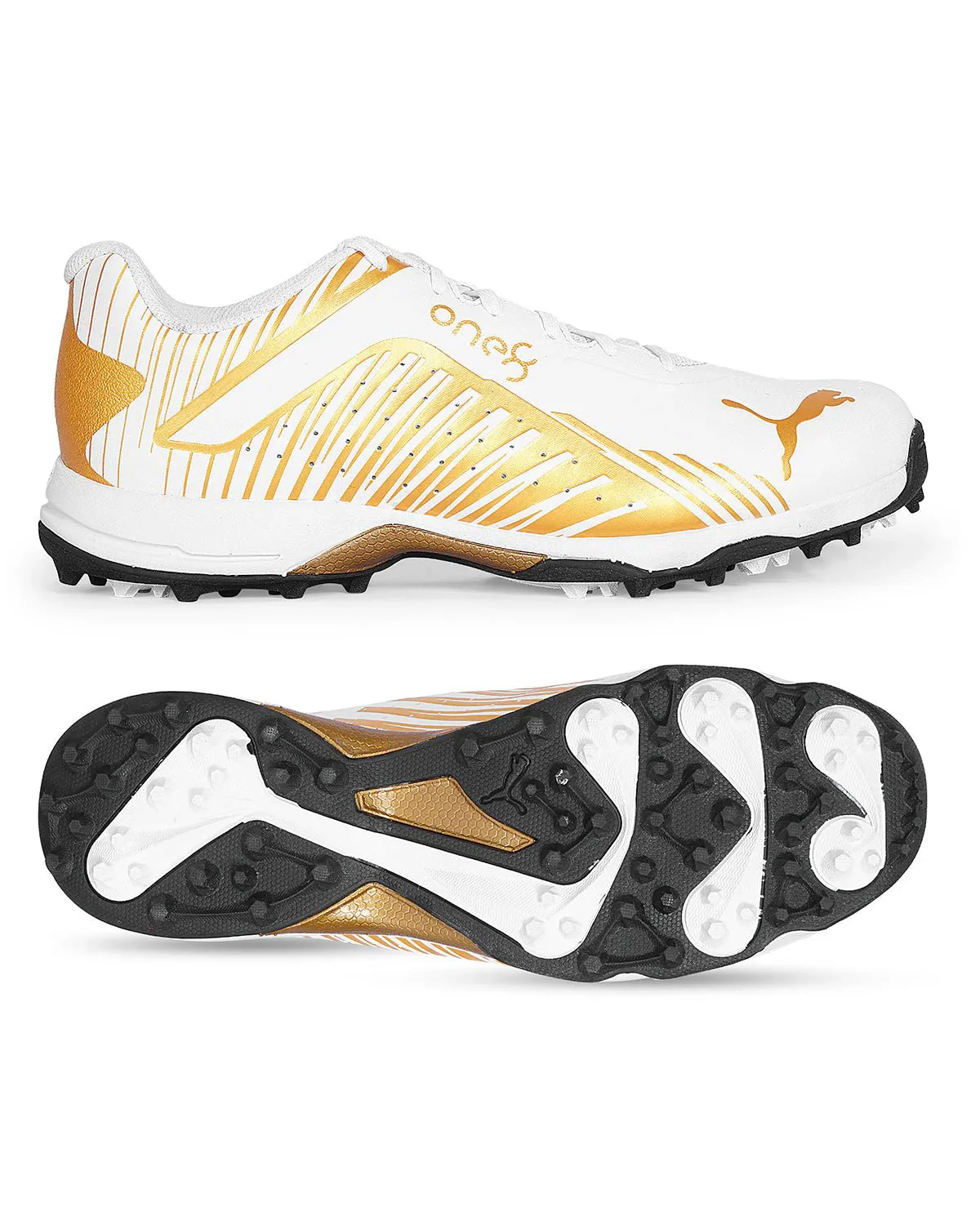 PUMA 22 FH White Gold Rubber Men's Cricket Shoes