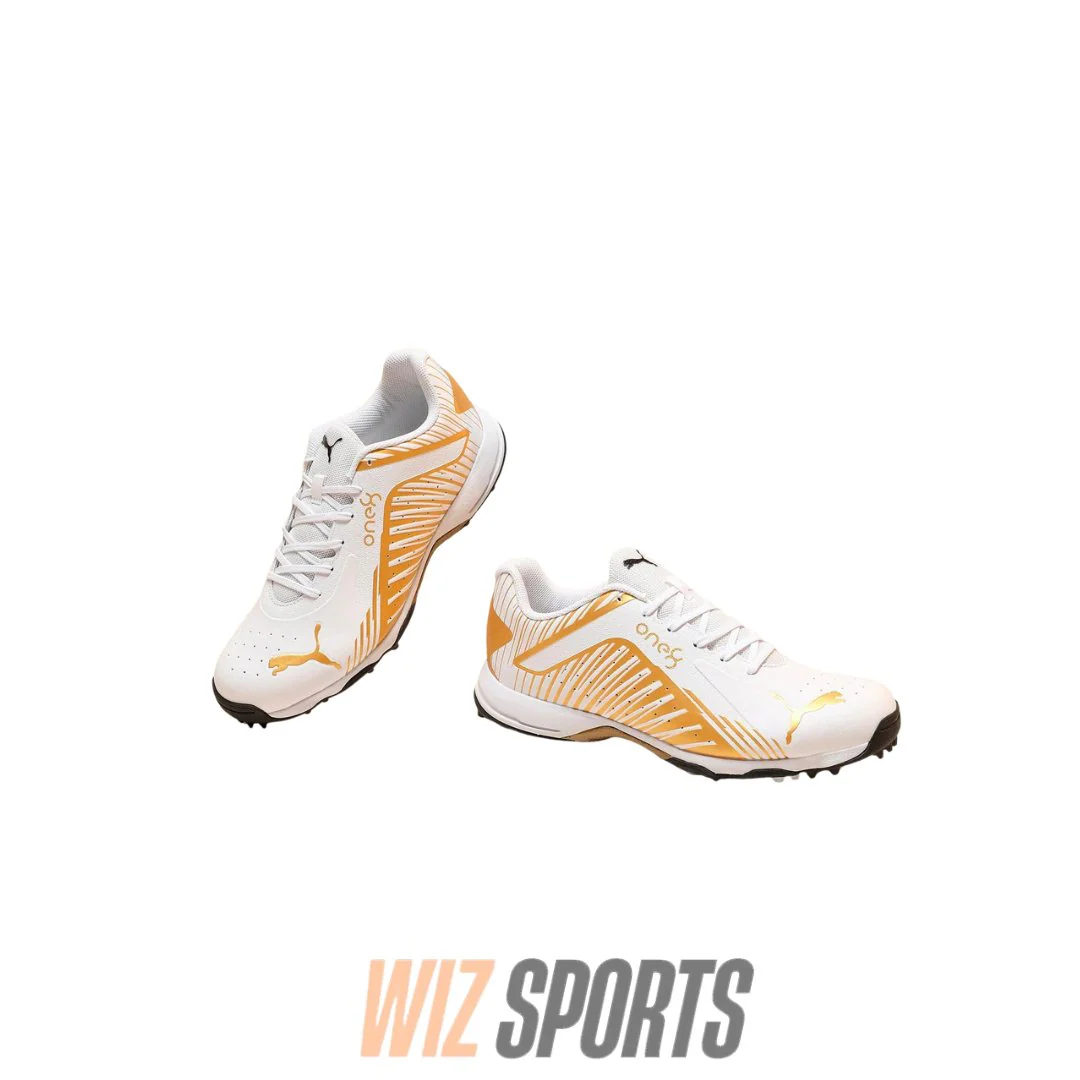 PUMA 22 FH White Gold Rubber Men's Cricket Shoes - Image 3