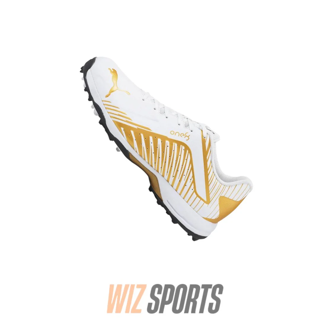 PUMA 22 FH White Gold Rubber Men's Cricket Shoes - Image 9