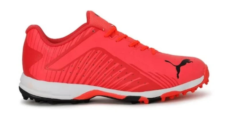 PUMA 22 FH Rubber Unisex Cricket Shoes (Fiery Coral-Puma Black-Poppy Red) - Image 4