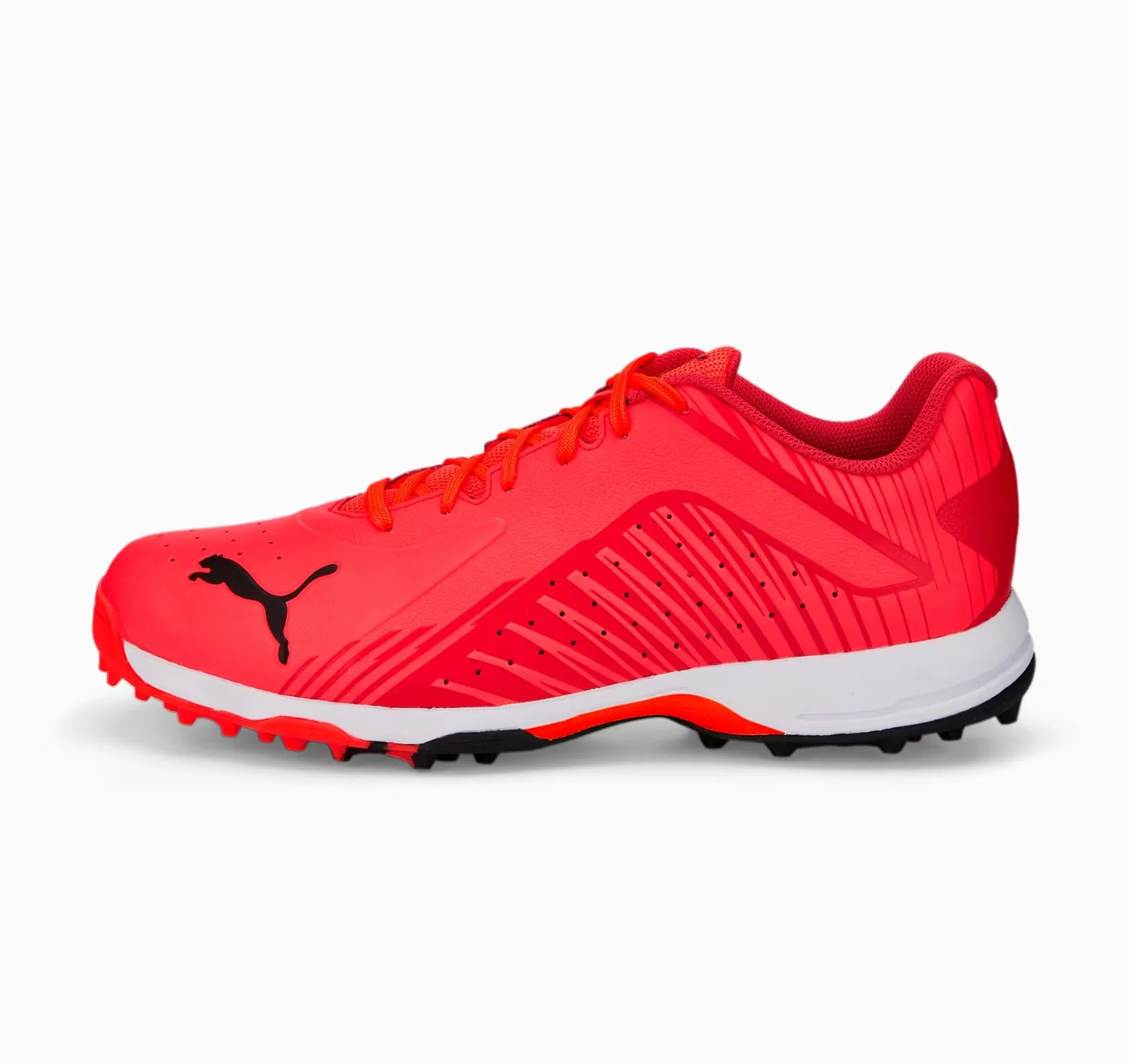 PUMA 22 FH Rubber Unisex Cricket Shoes (Fiery Coral-Puma Black-Poppy Red) - Image 5