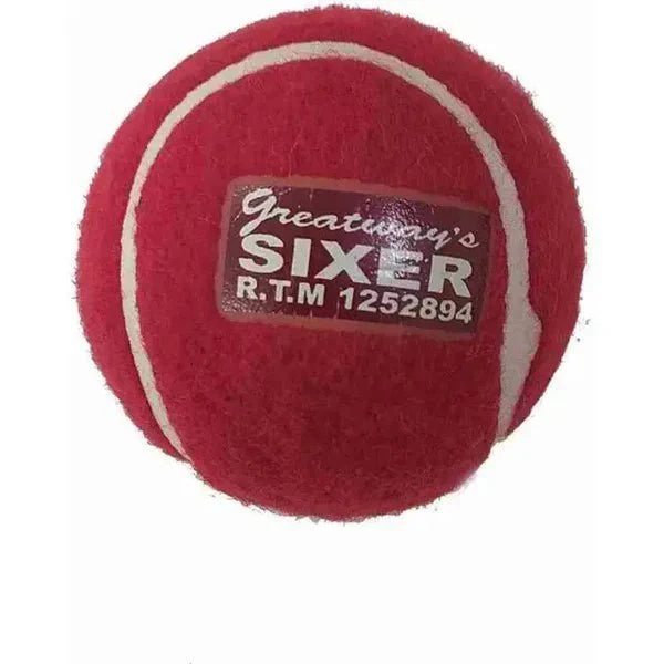 Sixer Hard Tennis Cricket Ball – Red | Built for Power & Precision - Image 2